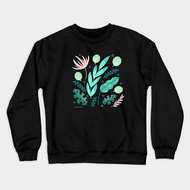 Tropical Flora Crewneck Sweatshirt by Valeria Frustaci 